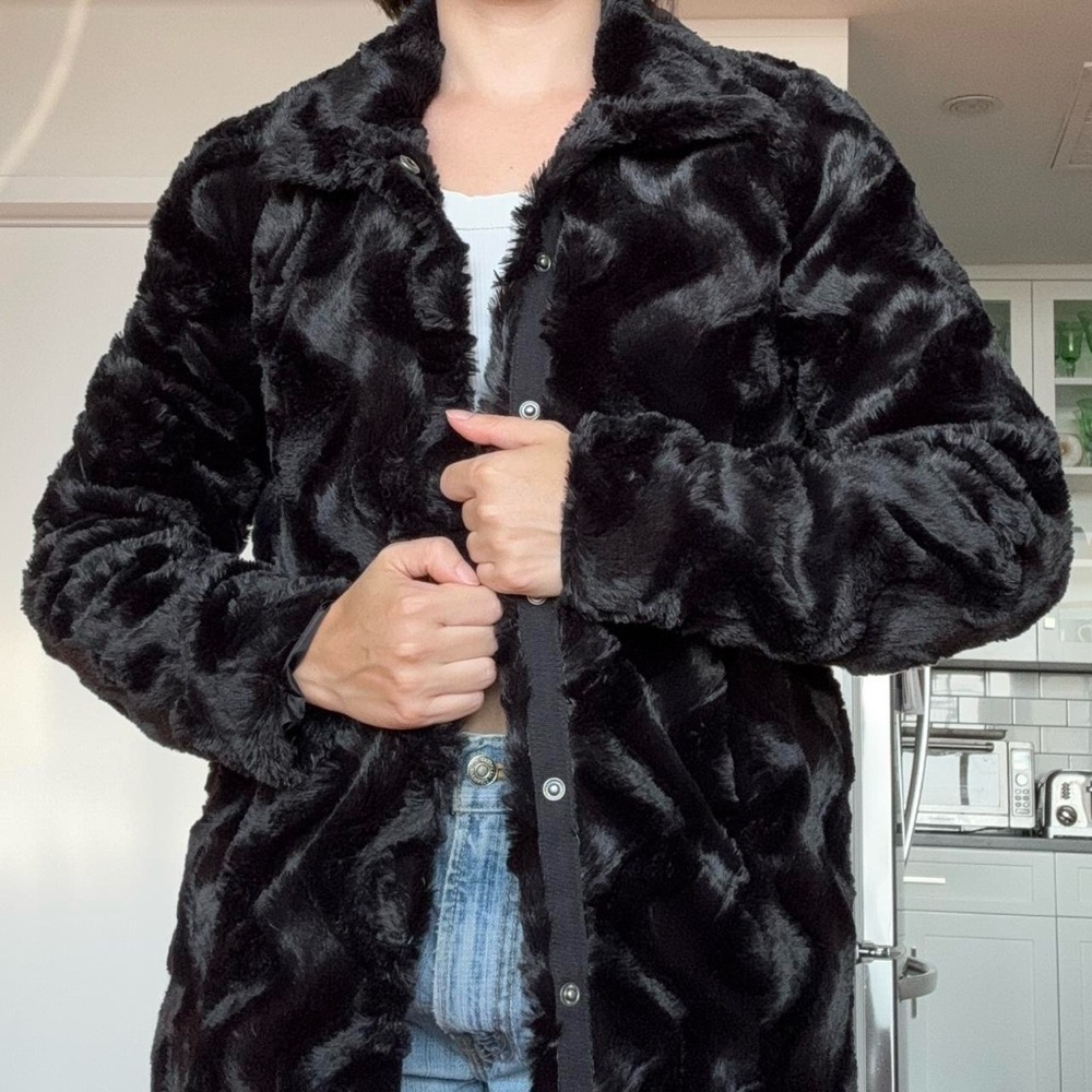 Black Faux Fur Coat